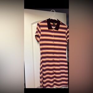 Striped Button-Up Dress